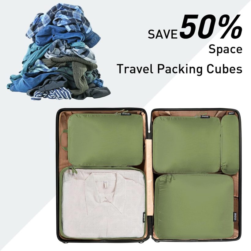 Ultralight Compression Cubes 7 Set - 3 Packing Cubes, 3 Organizers, and 1 Shoe Bag - Image 6