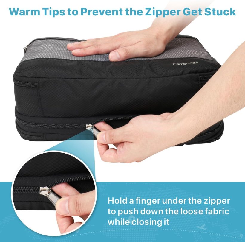 Double Sided Compression Packing Cubes - Expandable See Through Mesh Compression Cubes for Travel, Separate Clean and Dirty Clothes Efficient Packing Organizers for Road Trip, Cruise - Image 7